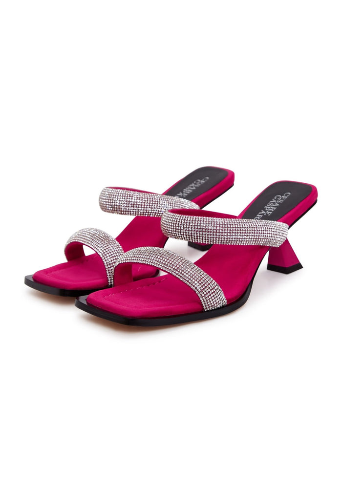 Suede Jewel High Heeled Sandals - Cesare Gaspari - Sandals