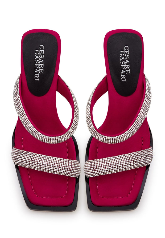 Suede Jewel High Heeled Sandals - Cesare Gaspari - Sandals