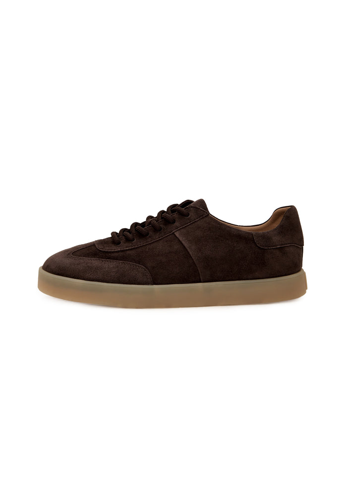 Suede Low-Top Sneakers - Chocolate