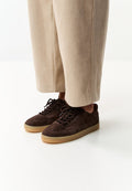 Suede Low-Top Sneakers - Chocolate
