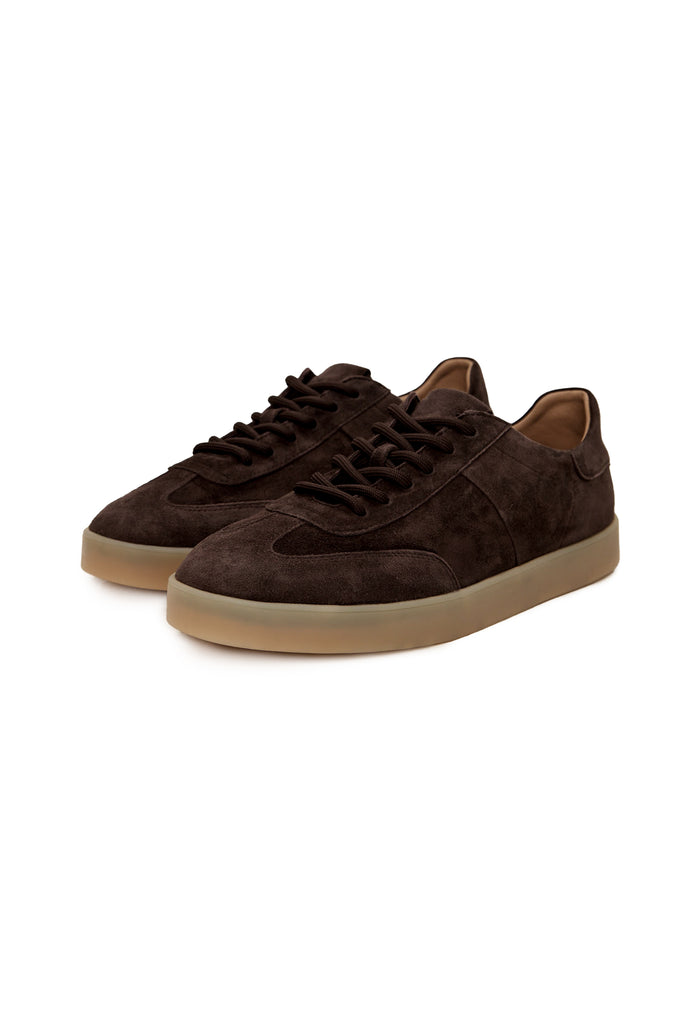 Suede Low-Top Sneakers - Chocolate