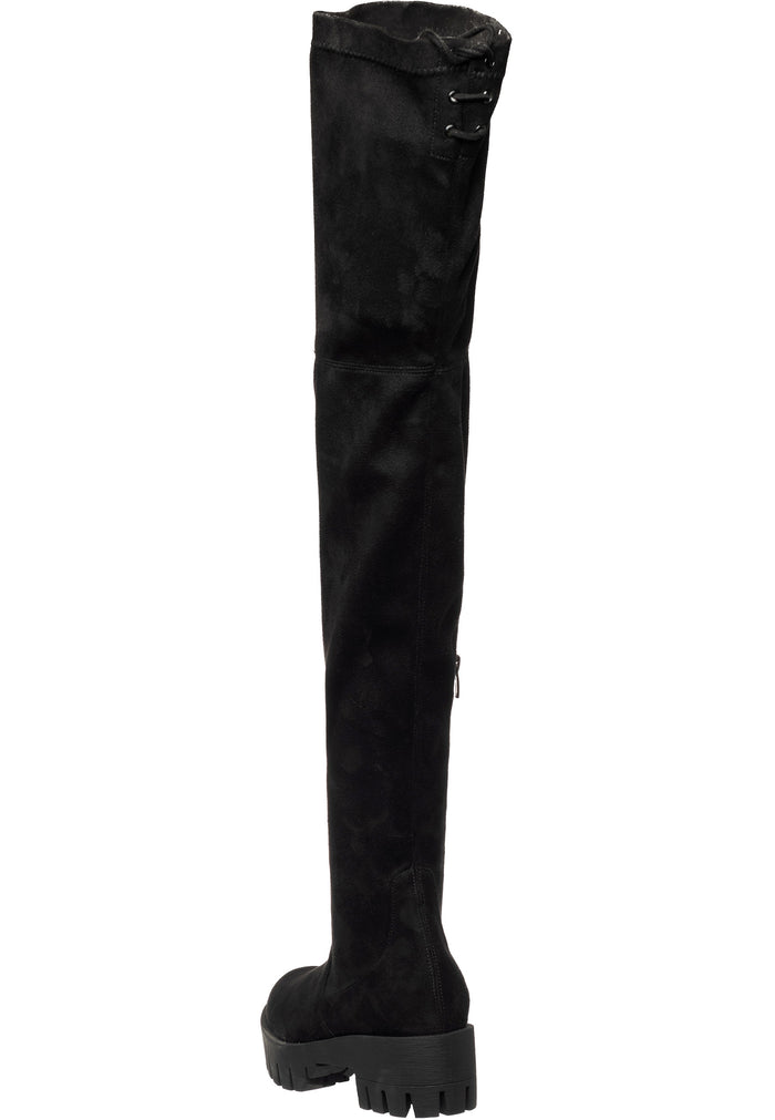Suede Over-the-Knee Boots – Black