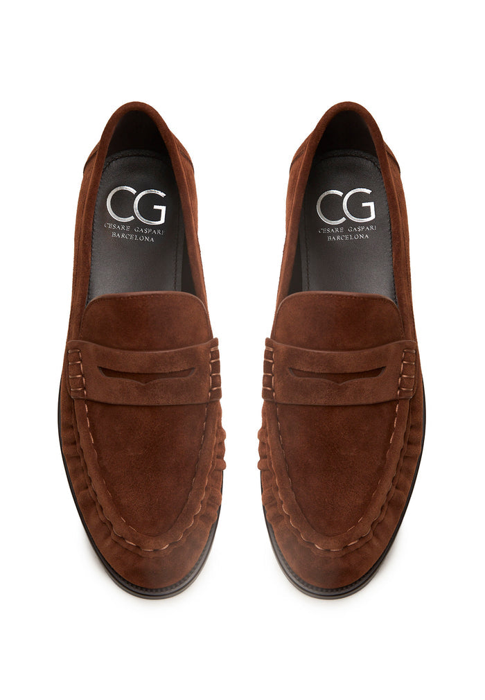 Suede Penny Loafers – Brown