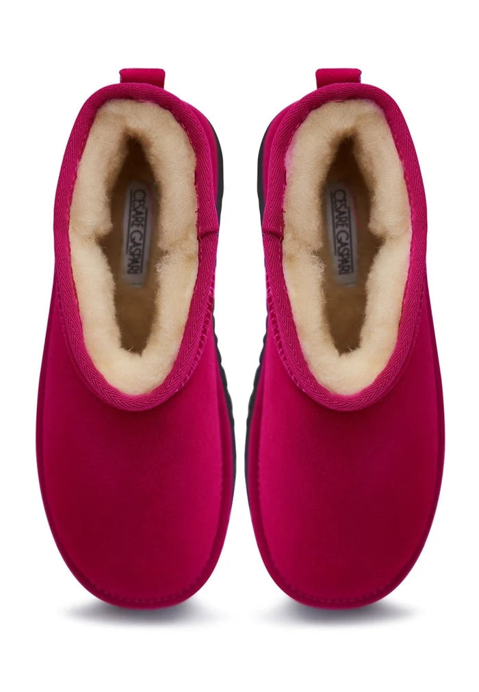 Suede Platform Winter Boots - Pink
