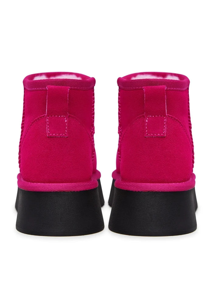 Suede Platform Winter Boots - Pink