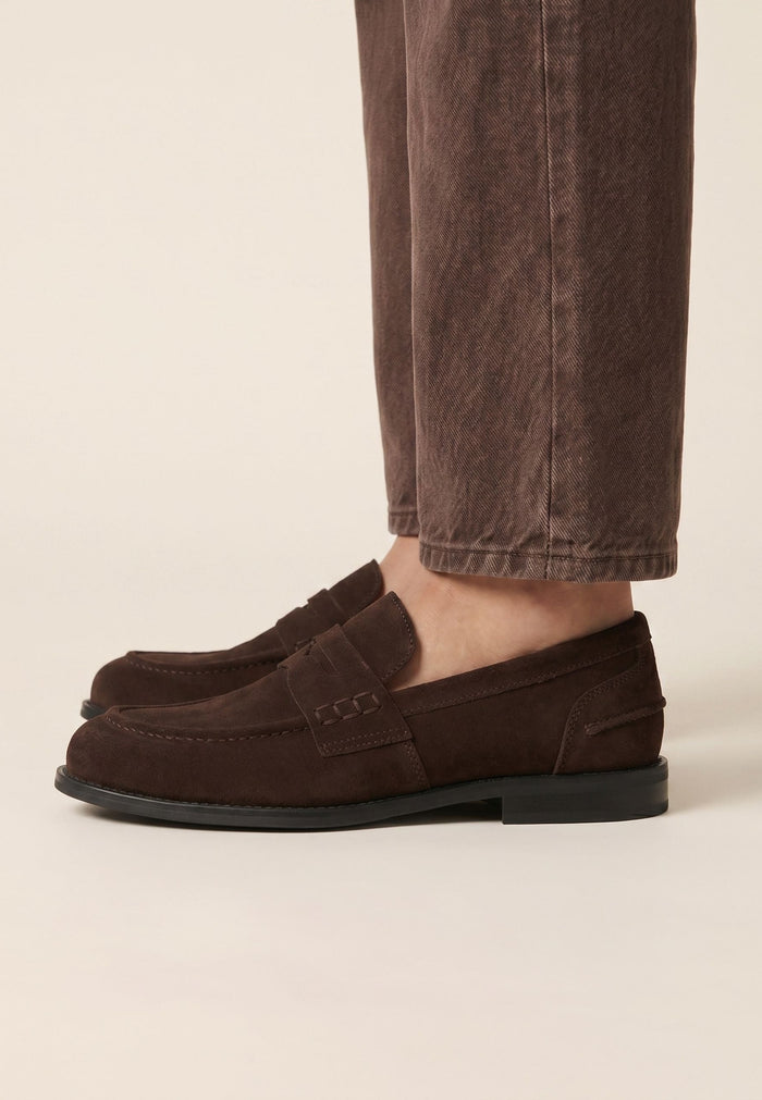 Suede Strap Loafers