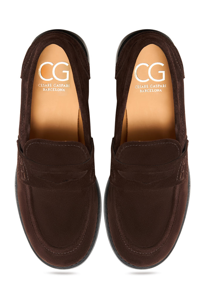Suede Strap Loafers