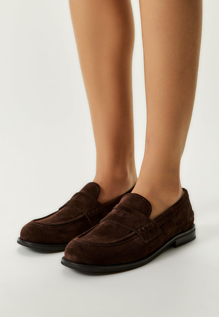 Suede Strap Loafers