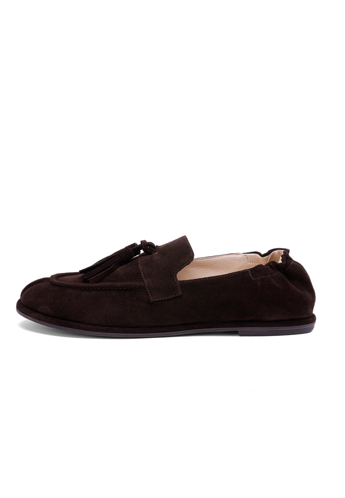 Suede Tassel Loafers - Chocolate