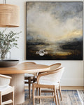 Large Sunset Lake View Landscape | Handmade Textured Canvas Wall Art