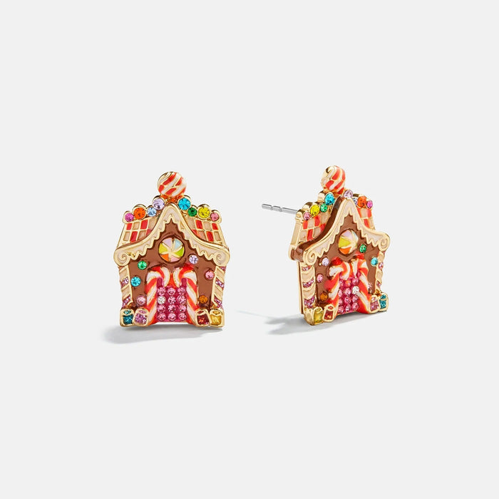 Sweet Noel Gingerbread House Earrings - Gingerbread House