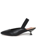 Taupe Leather Slingback Pumps - Black