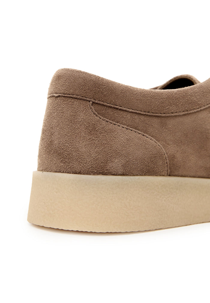 Taupe Platform Lace-Up Loafers - Beige