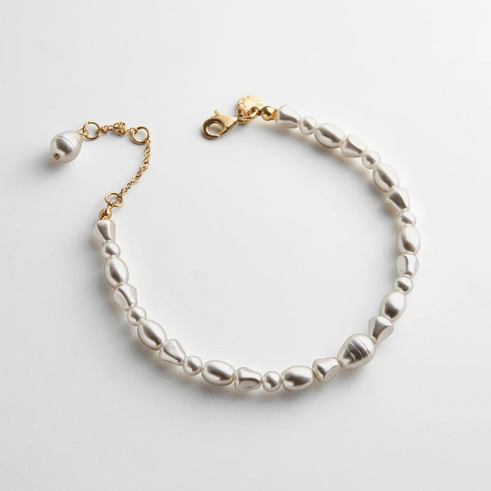 Teagan Waterproof Pearl Anklet - Pearl