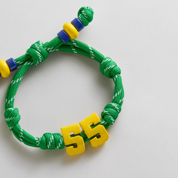 Team Knotty Varsity Custom Bracelet - Brazil Double Digit