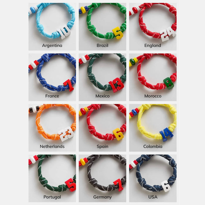 Team Knotty Varsity Custom Bracelet - Spain Double Digit