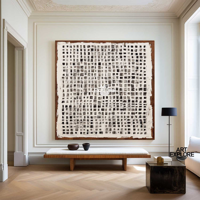 Modern Black and White Wabi-Sabi Painting, Large Textured Abstract Art For Livingroom – ArtExplore