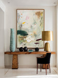 Modern Abstract Art Painting With Green Tones For Contemporary Living Room Decor