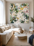 Hand Painted Green Abstract Oil Painting With Rich Texture For Modern Home Decor