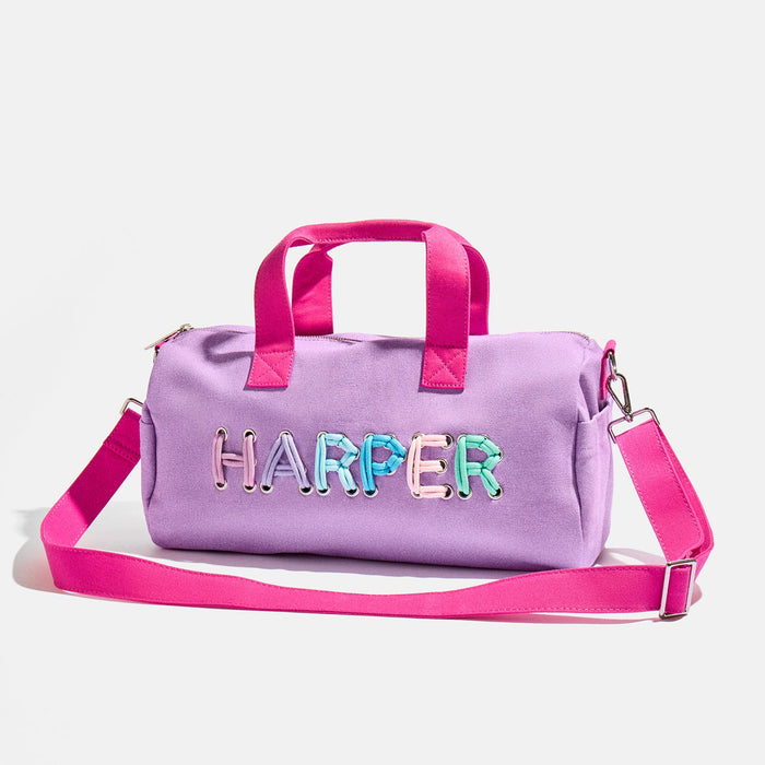 Thready to Go Kids' Custom Duffle - Lilac/Blue Multi