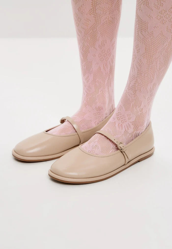 Timeless Elegance Mary Jane Flats - Beige