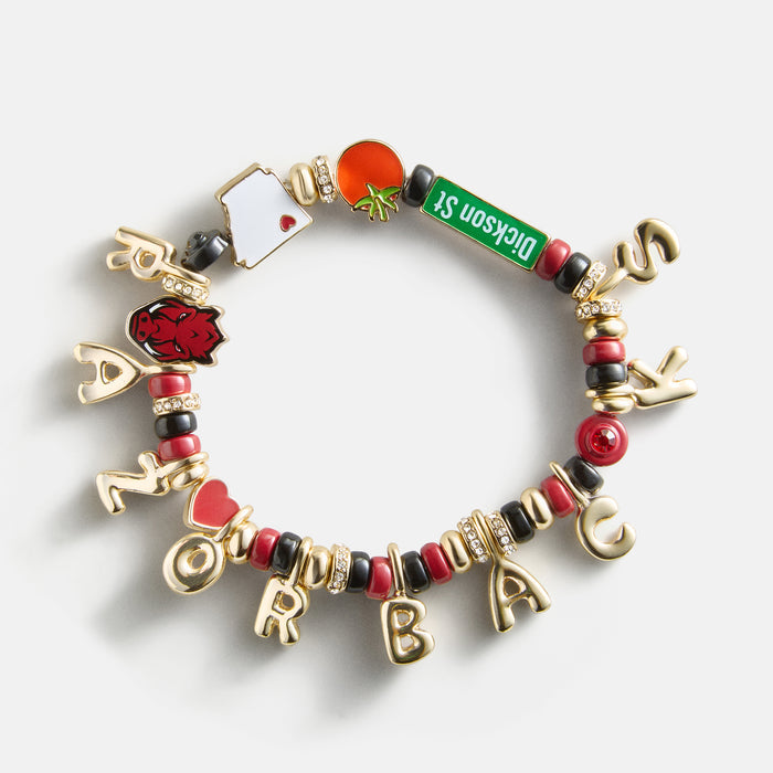 University of Arkansas Beaded Charm Bracelet - University of Arkansas