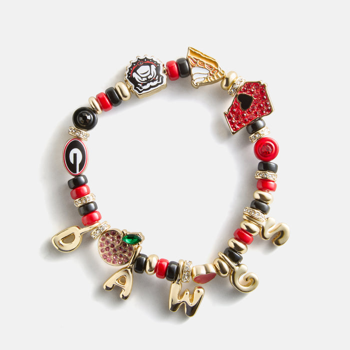 University of Georgia Beaded Charm Bracelet - University of Georgia