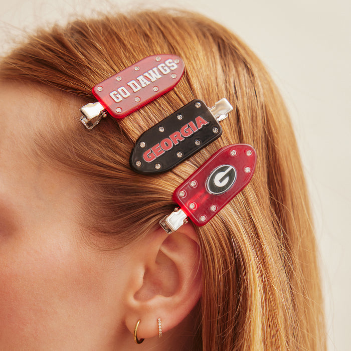 University of Georgia Creaseless Hair Clip Set - University of Georgia