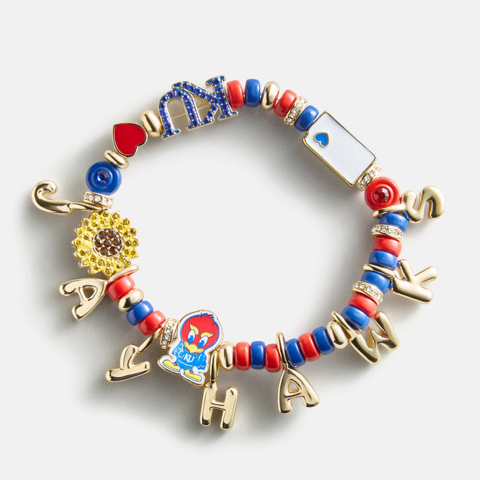 University of Kansas Beaded Charm Bracelet - University of Kansas