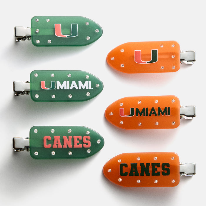 University of Miami Creaseless Hair Clip Set - University of Miami