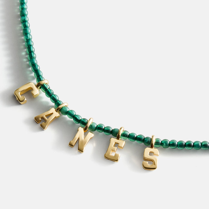 University of Miami Delicate Beaded Necklace - University of Miami