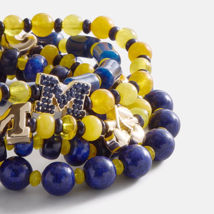 University of Michigan Beaded Bracelet Set - University of Michigan