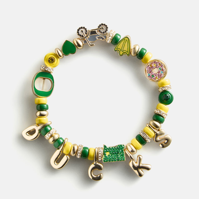 University of Oregon Beaded Charm Bracelet - University of Oregon