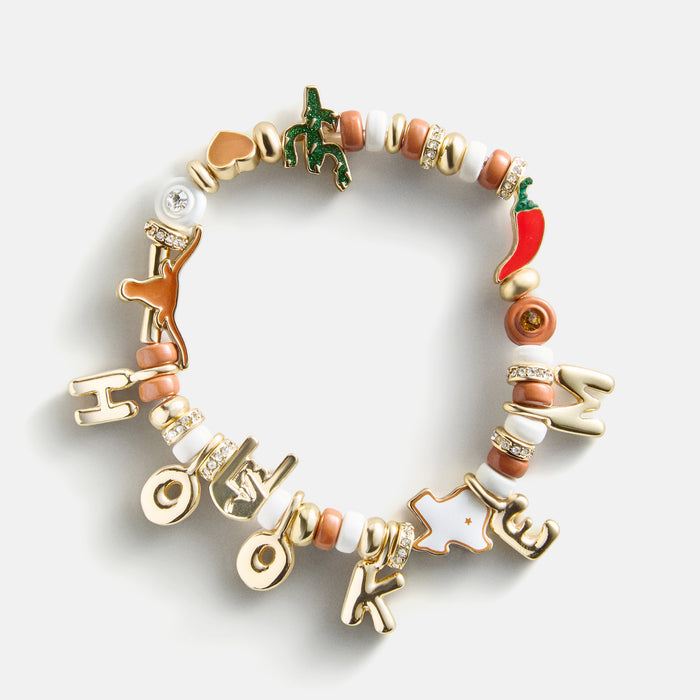 University of Texas at Austin Beaded Charm Bracelet - University of Texas