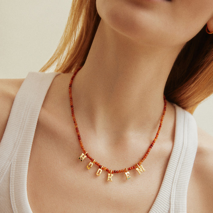University of Texas at Austin Delicate Beaded Necklace - University of Texas at Austin