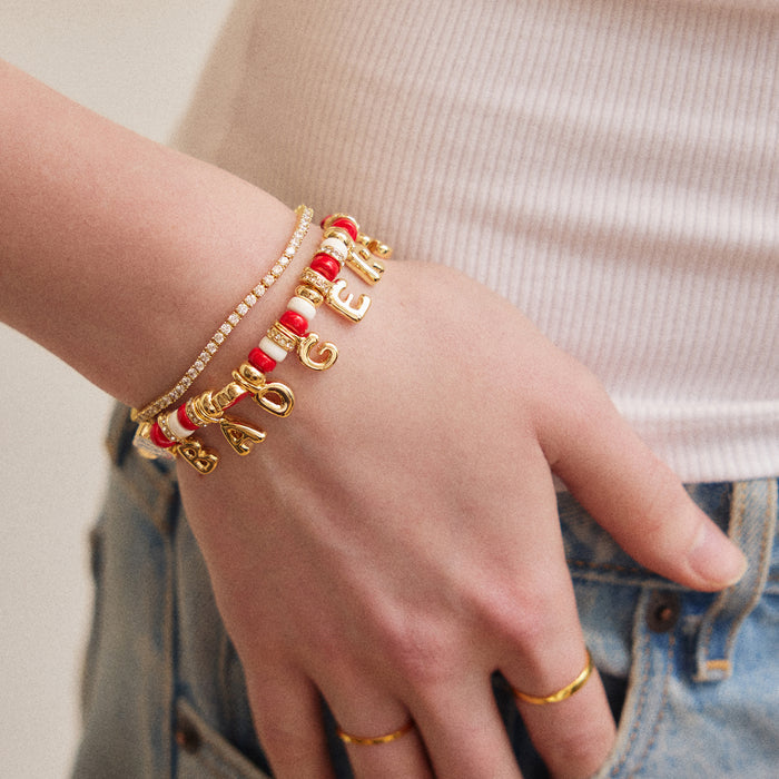 University of Wisconsin Beaded Charm Bracelet - University of Wisconsin