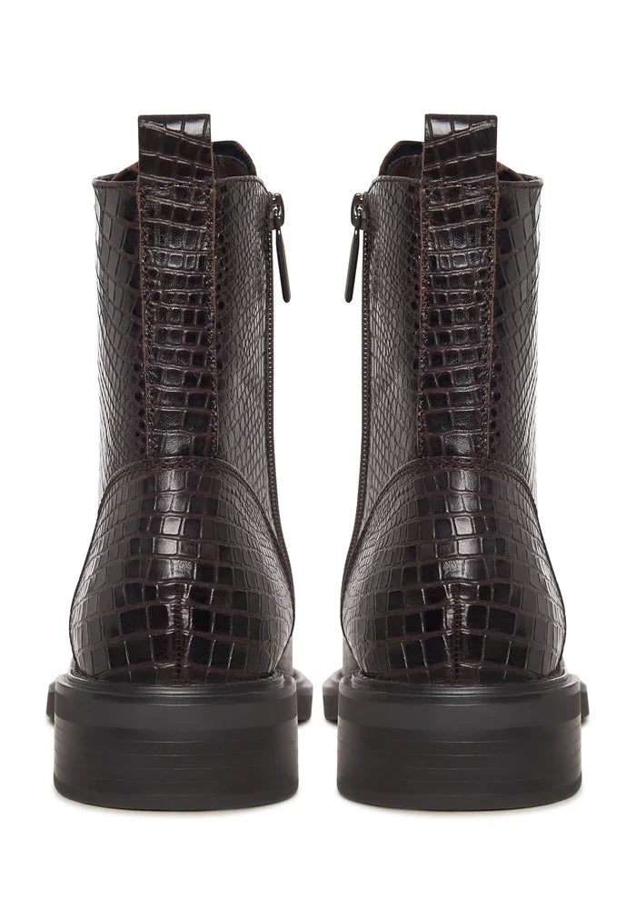 Urban Minimal Lace-Up Boots - Dark Brown