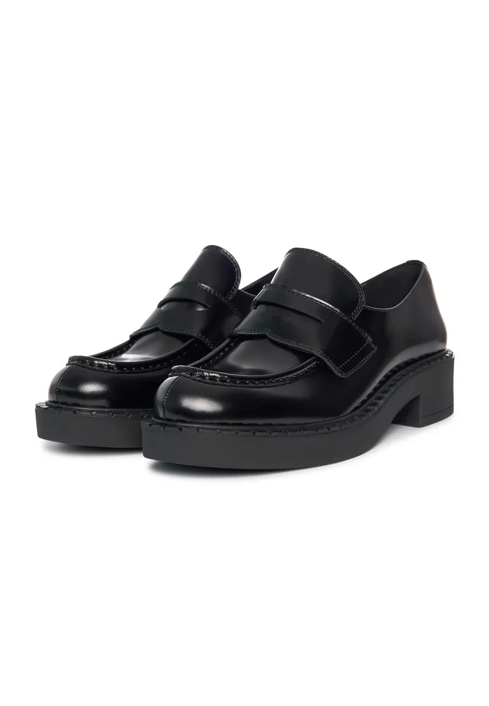 Urban Platform Penny Loafers – Black