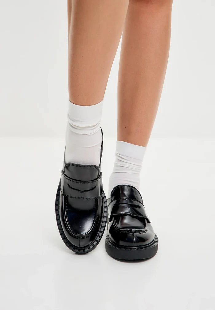 Urban Platform Penny Loafers – Black