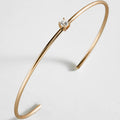 Valentina 14K Gold Cuff Bracelet - Gold Cuff, Round Stone
