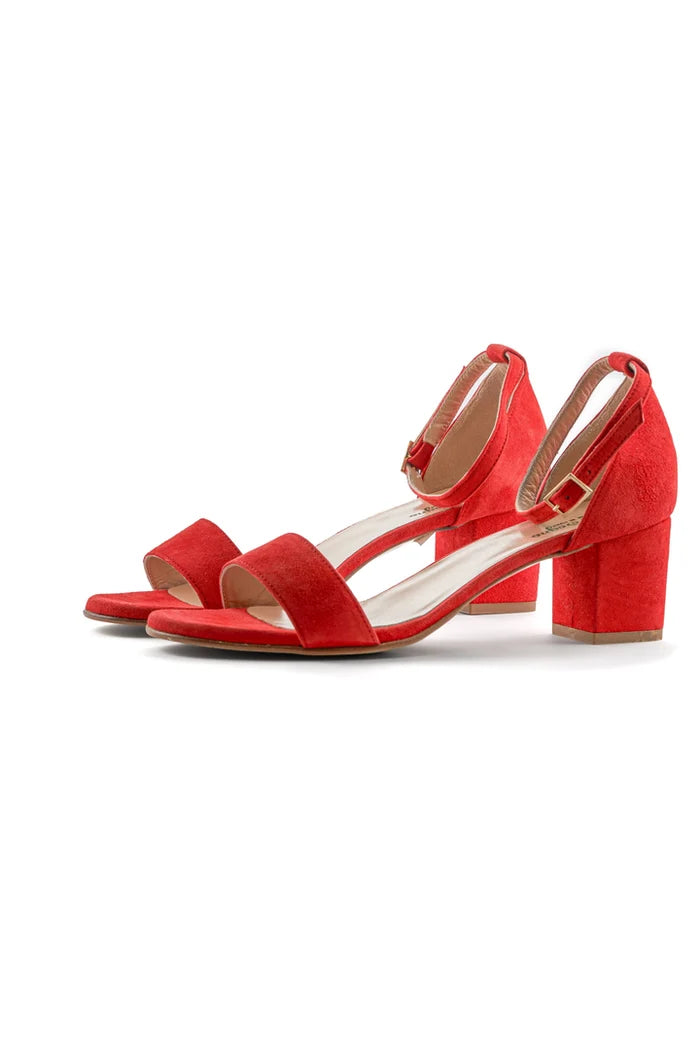 Velvet Charm Sandals - Red