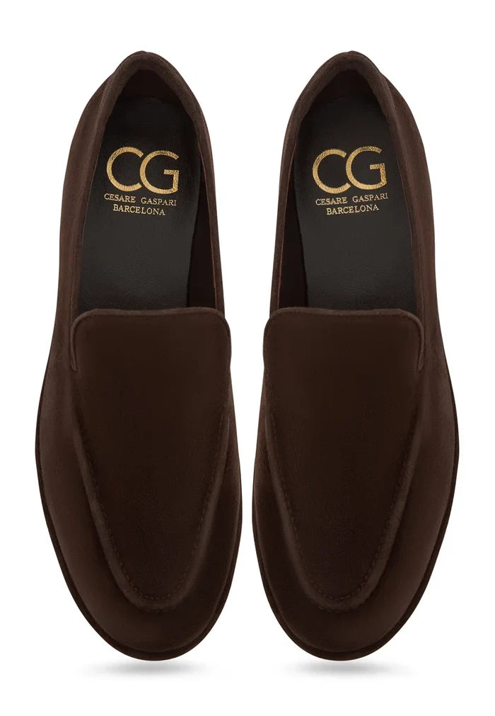 Velvet Classic Loafers - Brown