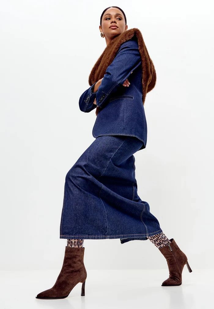 Velvet Edge Ankle Boot - Brown