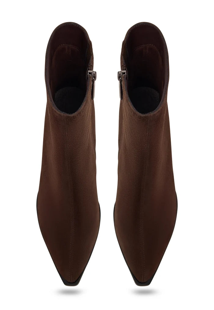 Velvet Edge Ankle Boot - Brown