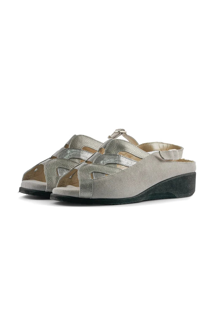 Velvet Weave Comfort Sandals - Grey