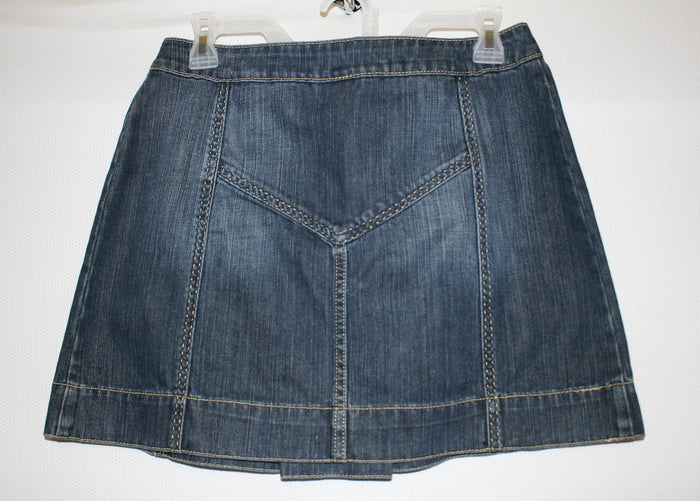 Vintage Denim Mini Skirt Golden Stitches Jeans Size 30