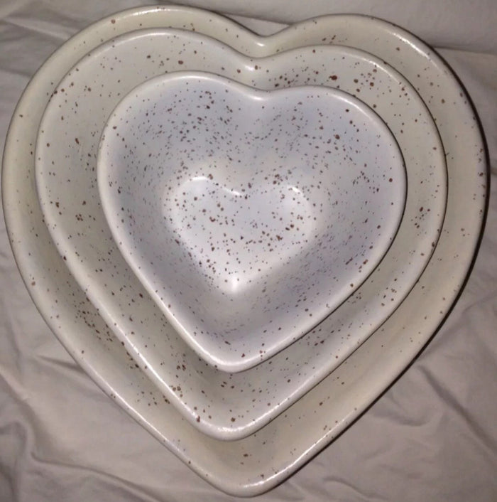 Vintage Handmade Hart Porcelain Bowl Dishes in Light Gray