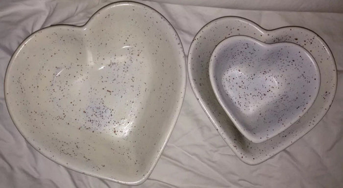 Vintage Handmade Hart Porcelain Bowl Dishes in Light Gray