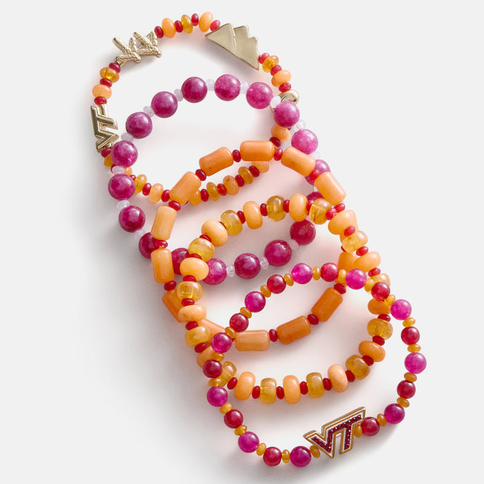 Virginia Tech Beaded Bracelet Set - Virginia Tech