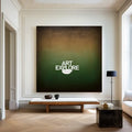 Handmade Wabi-Sabi Green & Brown Wall Art for Living Room | ArtExplore